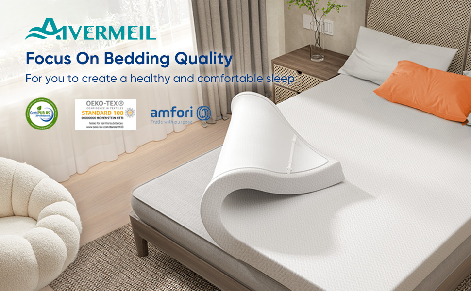 Aivermeil Cooling 3-Inch Gel-Infused Memory Foam Mattress Topper